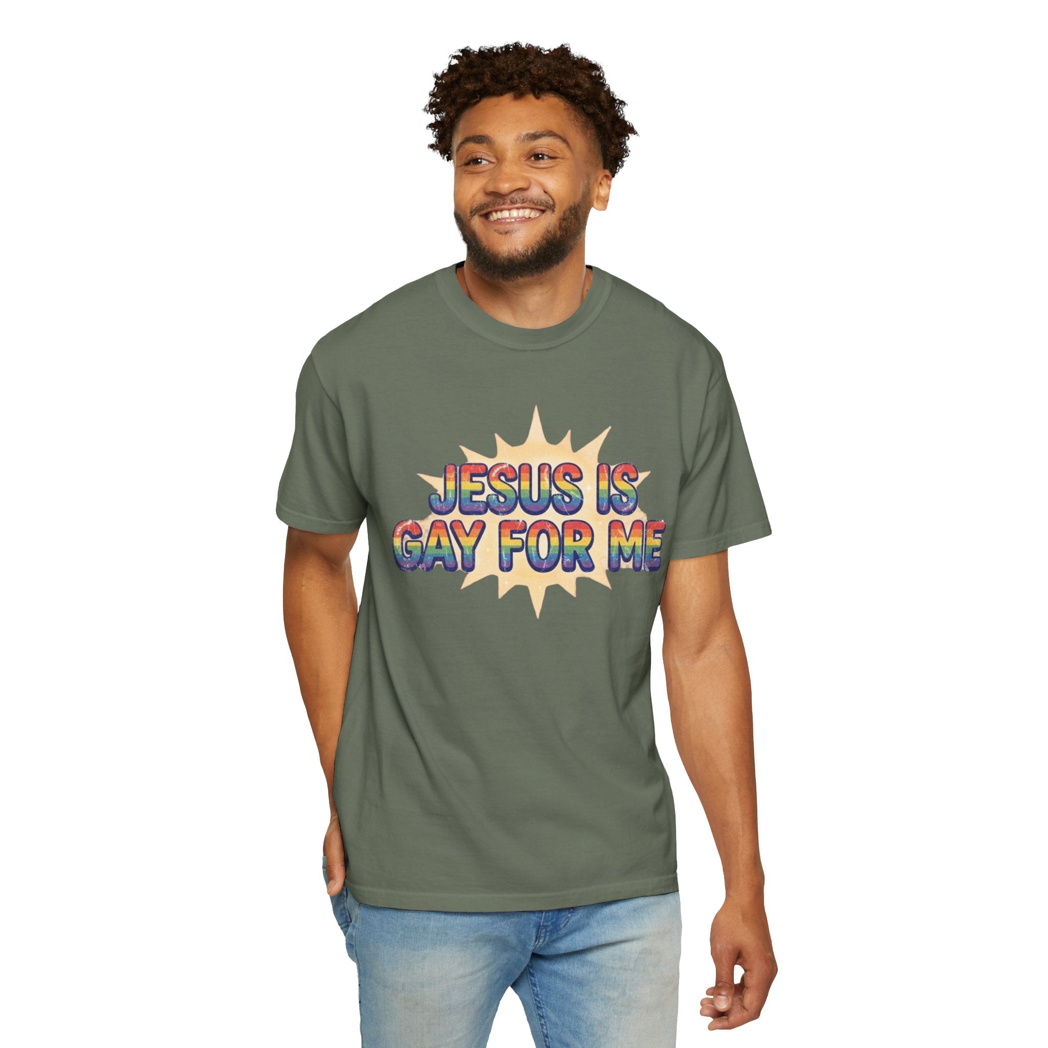 "Jesus is Gay For Me" Unisex Garment-Dyed Tee