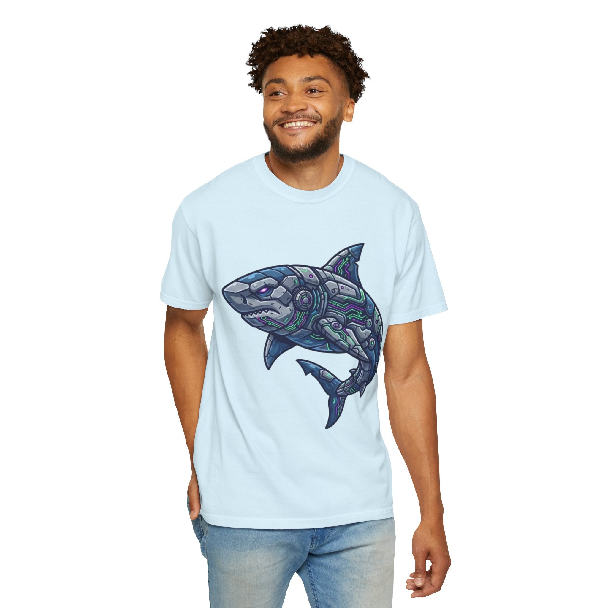 "Cyber Shark" Unisex Garment-Dyed Tee