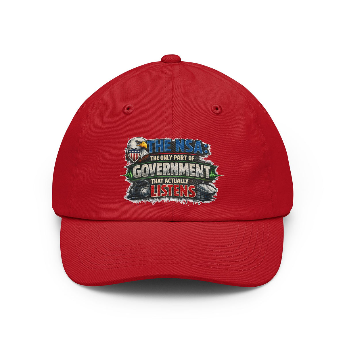 Color: Red | They're Always Listening - Classic | Dad Hat — AttitudeShirts