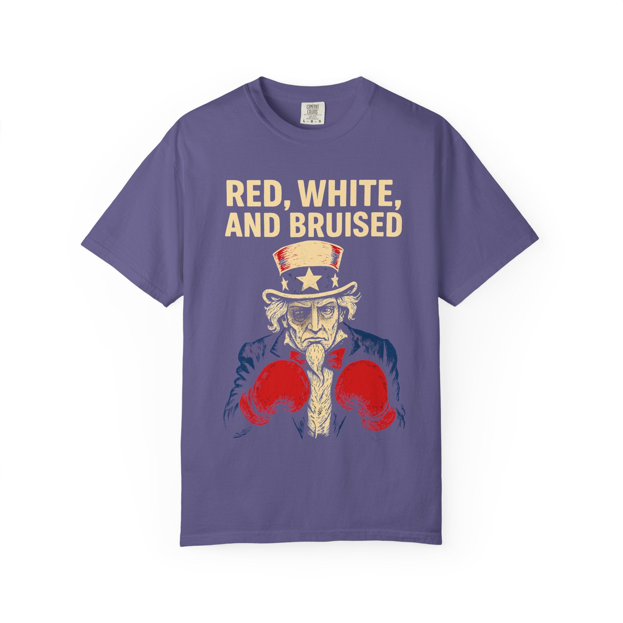 "RED, WHITE, AND BRUISED" Unisex Garment-Dyed T-shirt