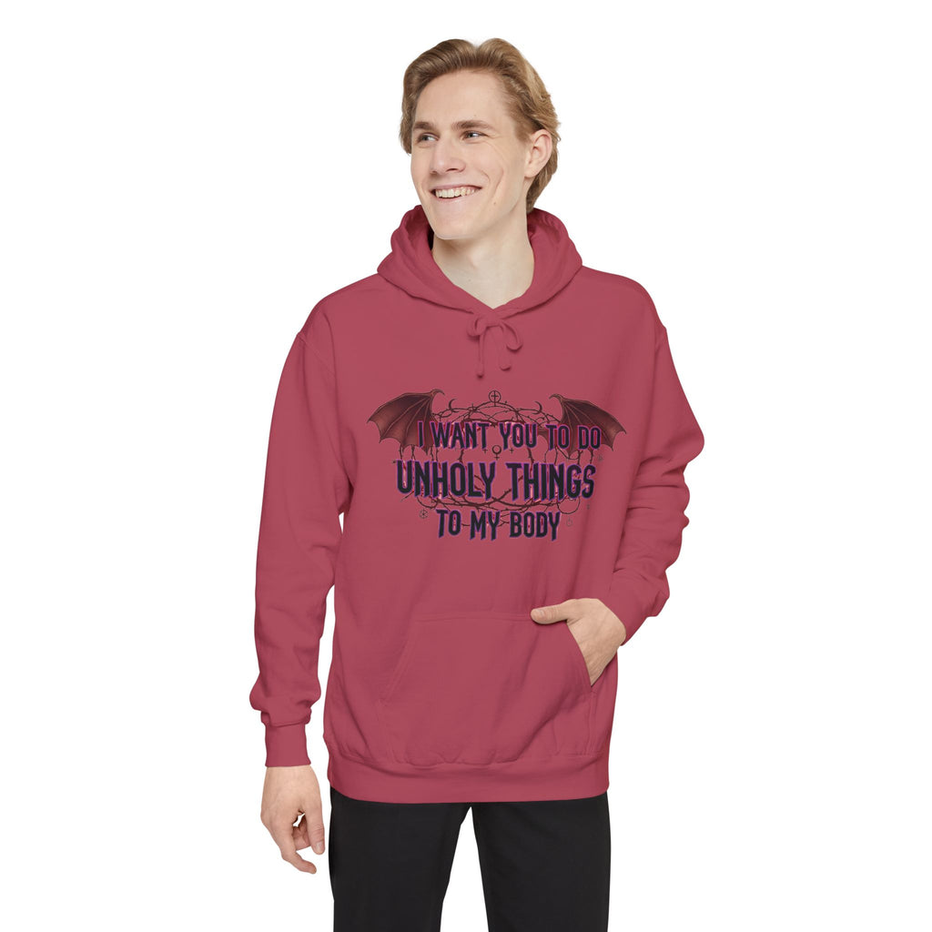 Unholy Things – Sin Responsibly | Garment-Dyed Hoodie — AttitudeShirts