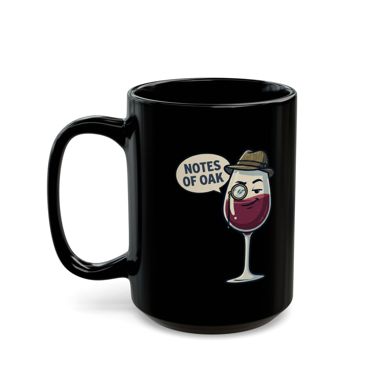 "I Pretend To Understand Wine" Black Ceramic Mug — Graphic