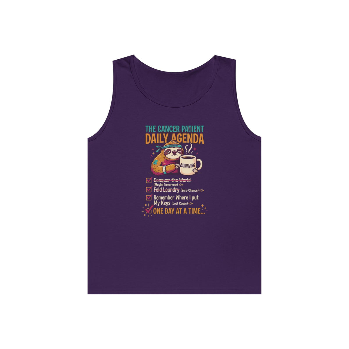 Color: Purple | Cancer One Day At A Time Tank Top