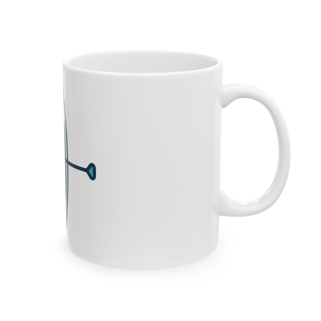"Mountain Lake Paddle Board" White Ceramic Mug — Graphic
