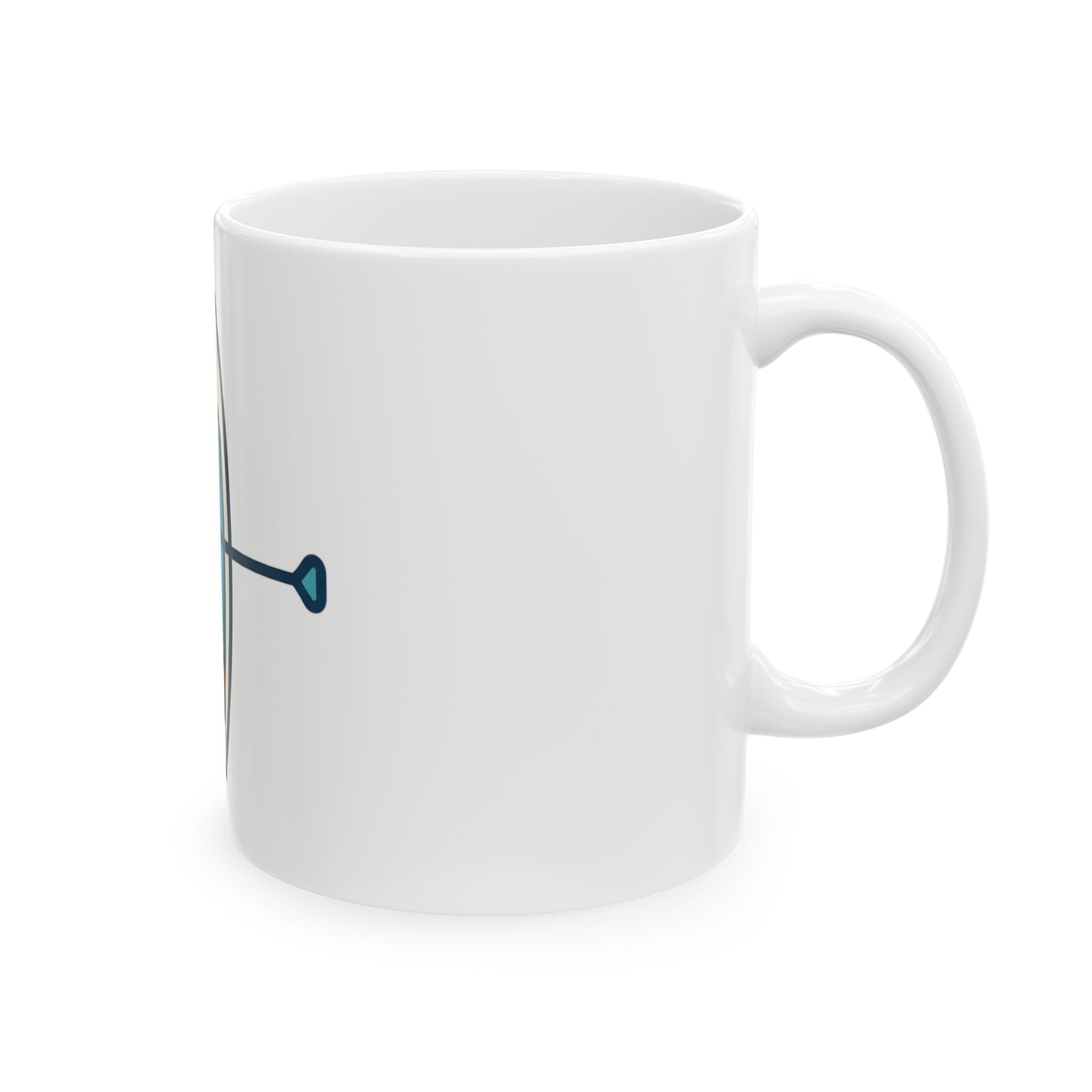 "Mountain Lake Paddle Board" White Ceramic Mug — Graphic
