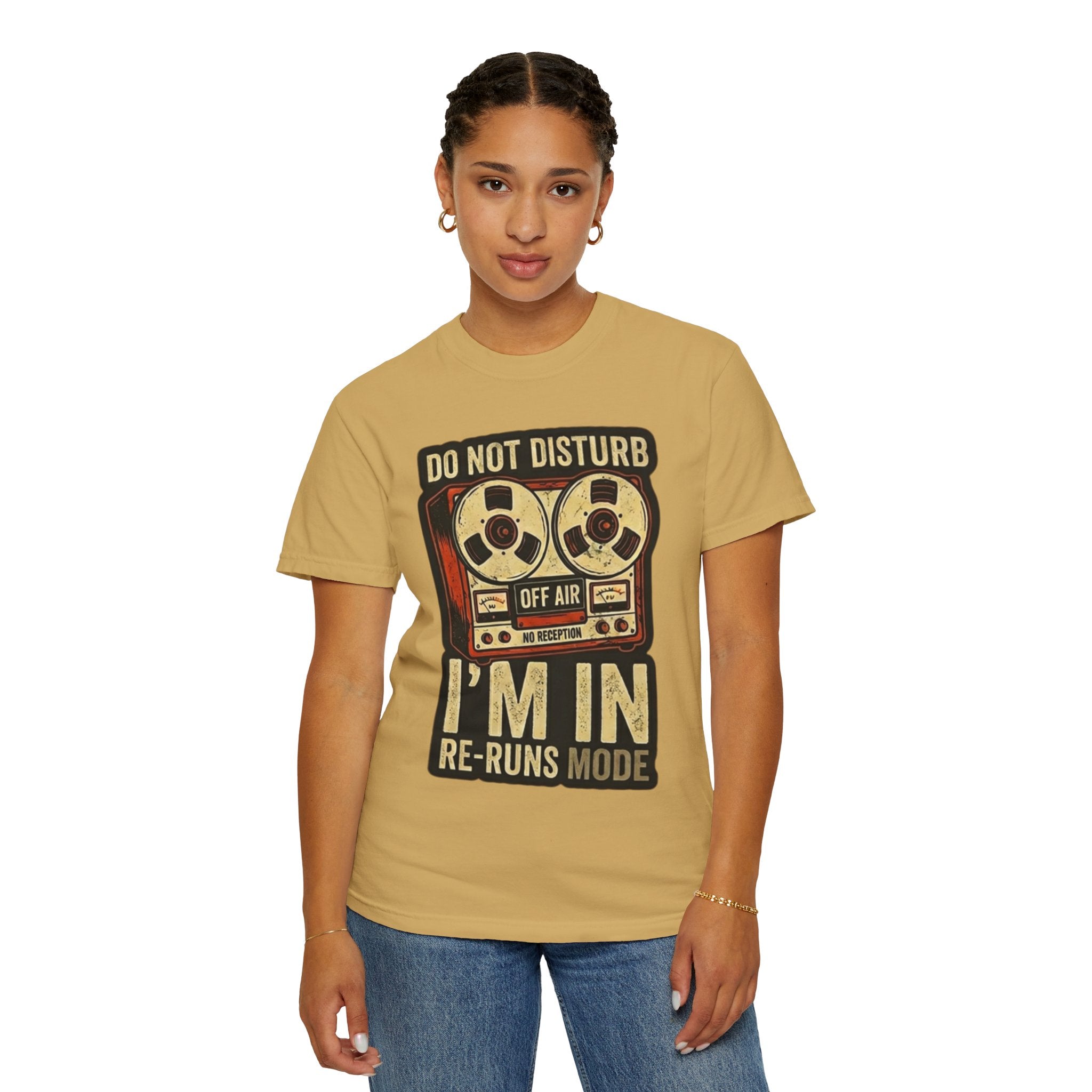 "Reruns Mode" Unisex Garment-Dyed Tee