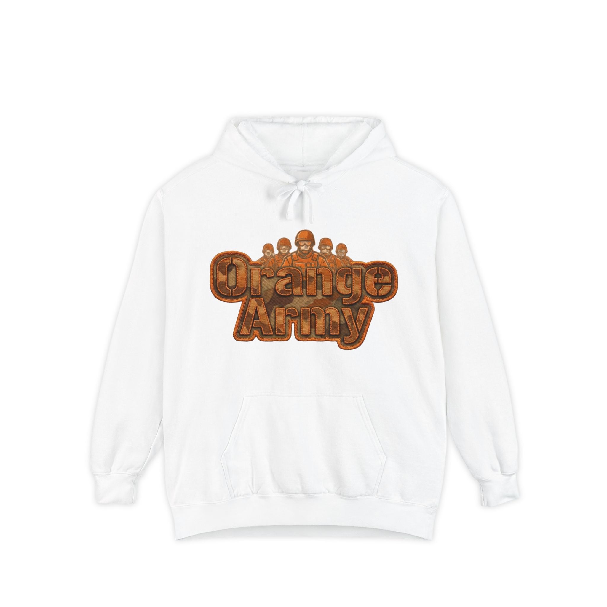 Orange Army: My Squad, My Colors | Garment-Dyed Hoodie — AttitudeShirts