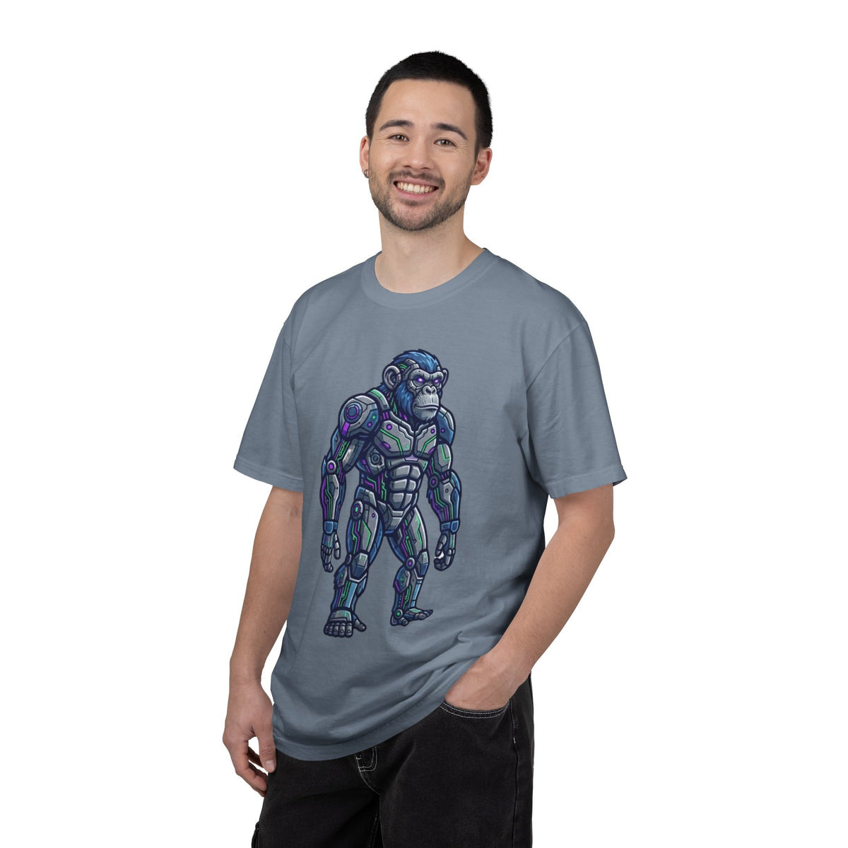 Color: Blue Jean | Cyber Chimp Unisex Garment-Dyed Tee