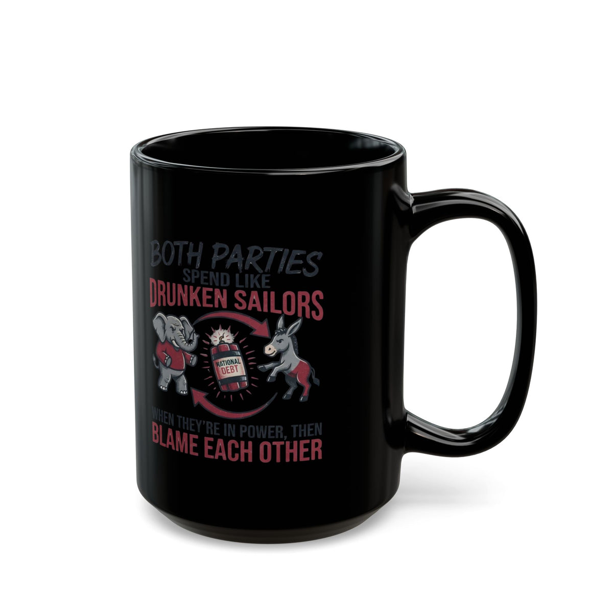 "Protest Series - Audit The Spending" Black Ceramic Mug