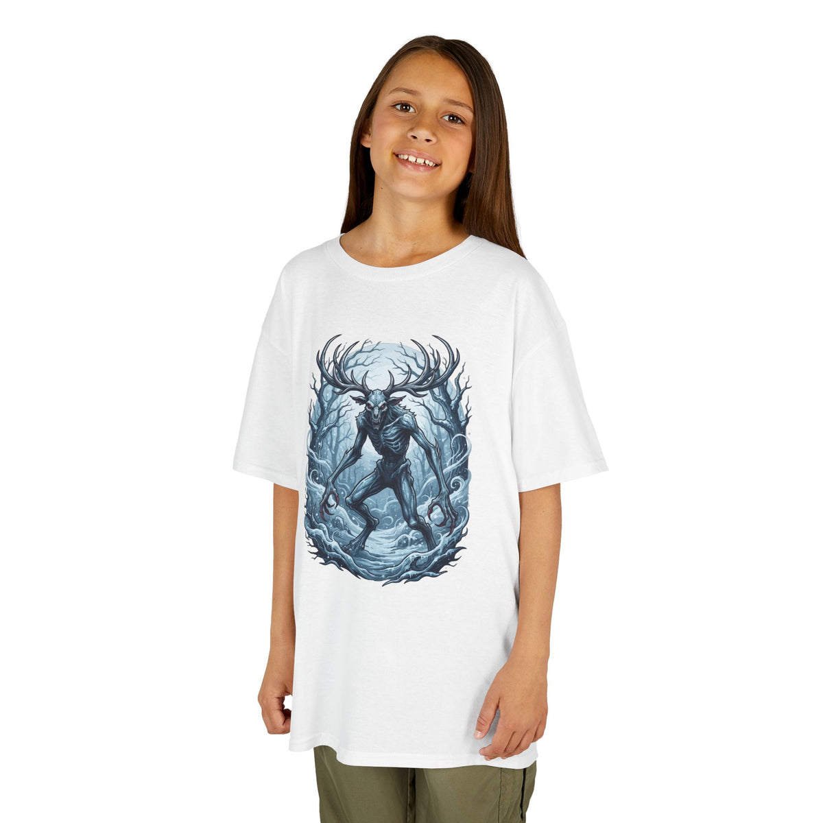 Color: White | Wendigo (Algonquian Folklore) Kids Tee