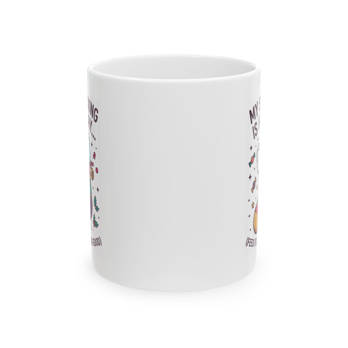 "My Stocking Is Hungry" White Ceramic Mug