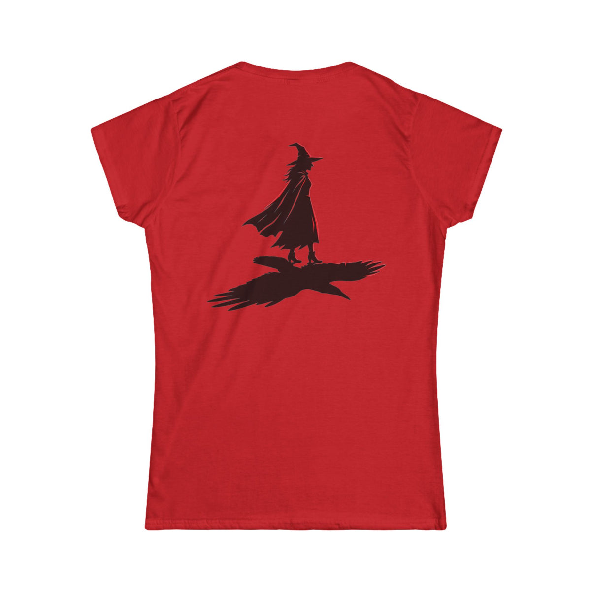 Color: Red | Witch With Raven Shadow Women's Tee