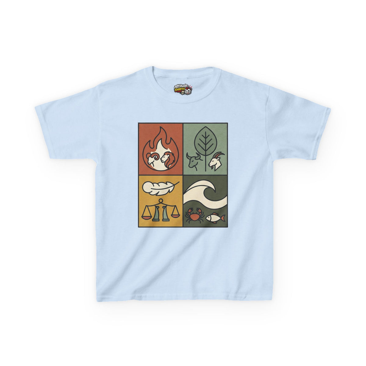"Four Elements- Fire, Earth, Air, Water" Kids Tee