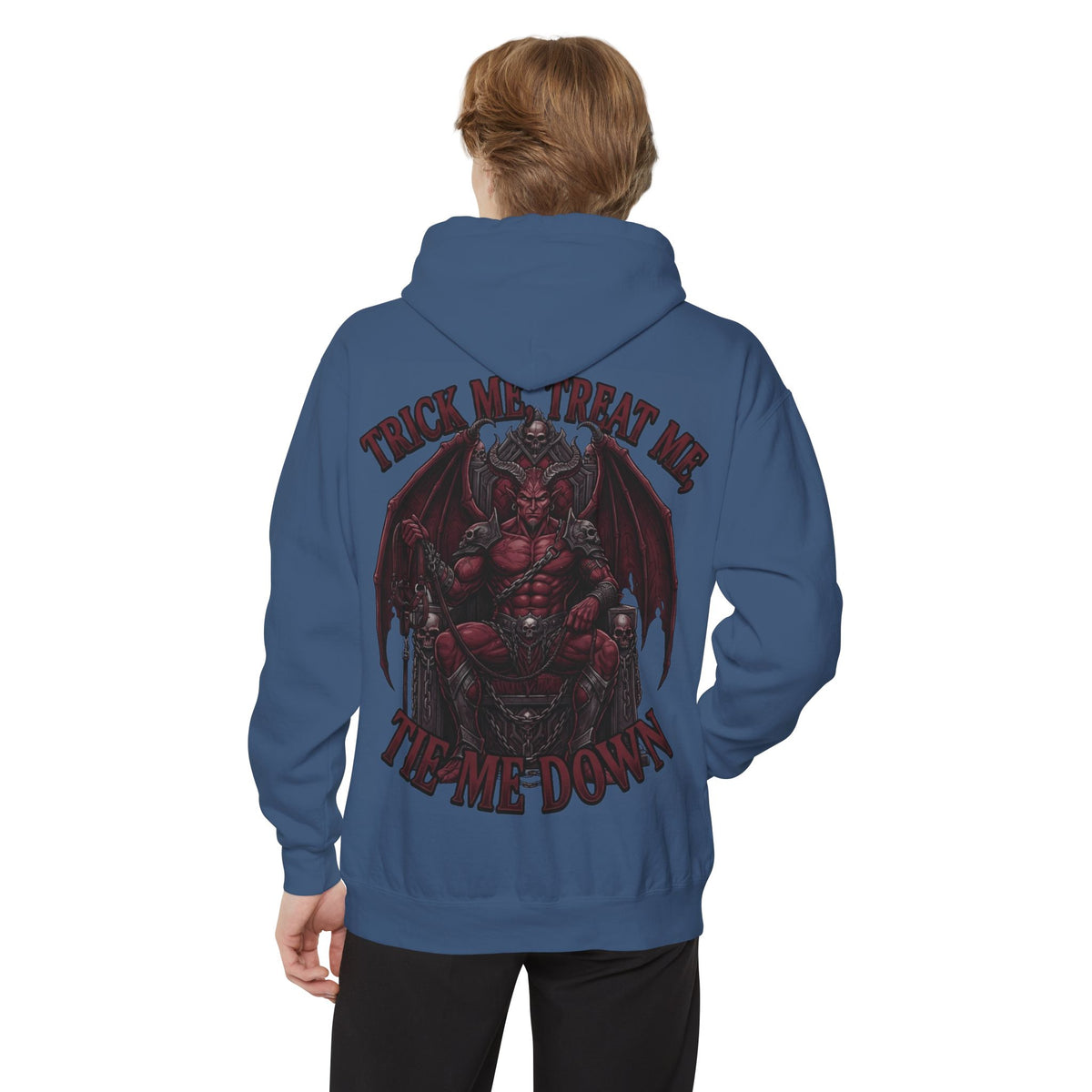 Color: True Navy | Trick Me Treat Me Tie Me Down Garment-Dyed Hoodie