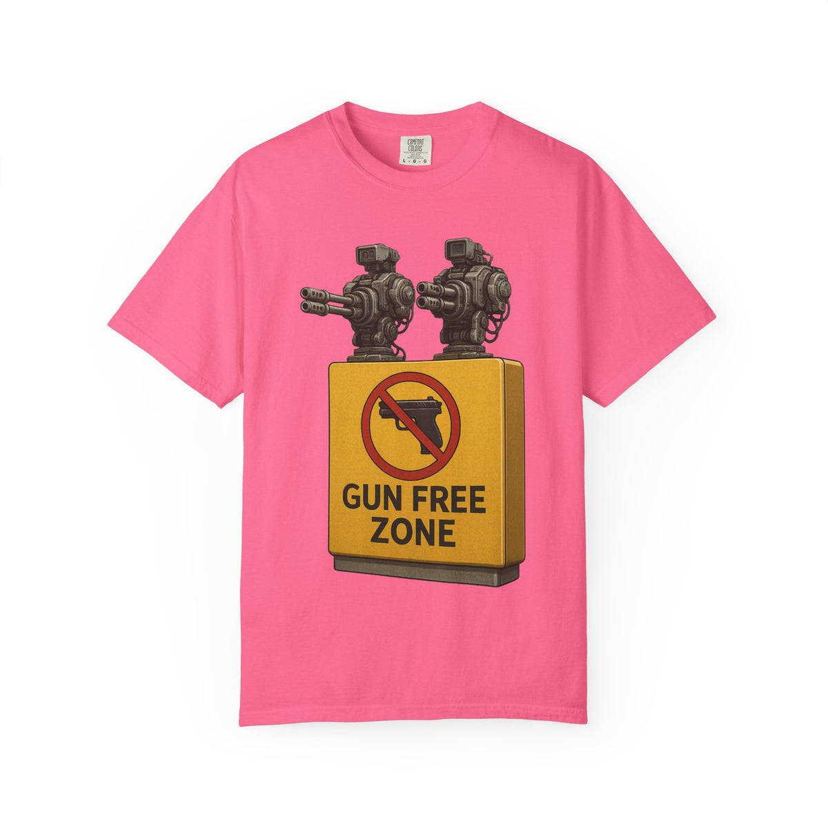 Color: Crunchberry | Gun Free Zone: Unisex Garment-Dyed T-shirt