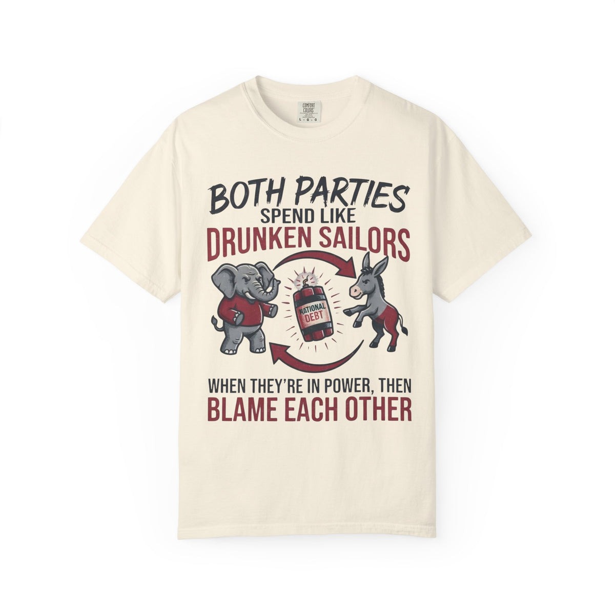 Color: Ivory | Protest Series - Audit The Spending Unisex Garment-Dyed Tee