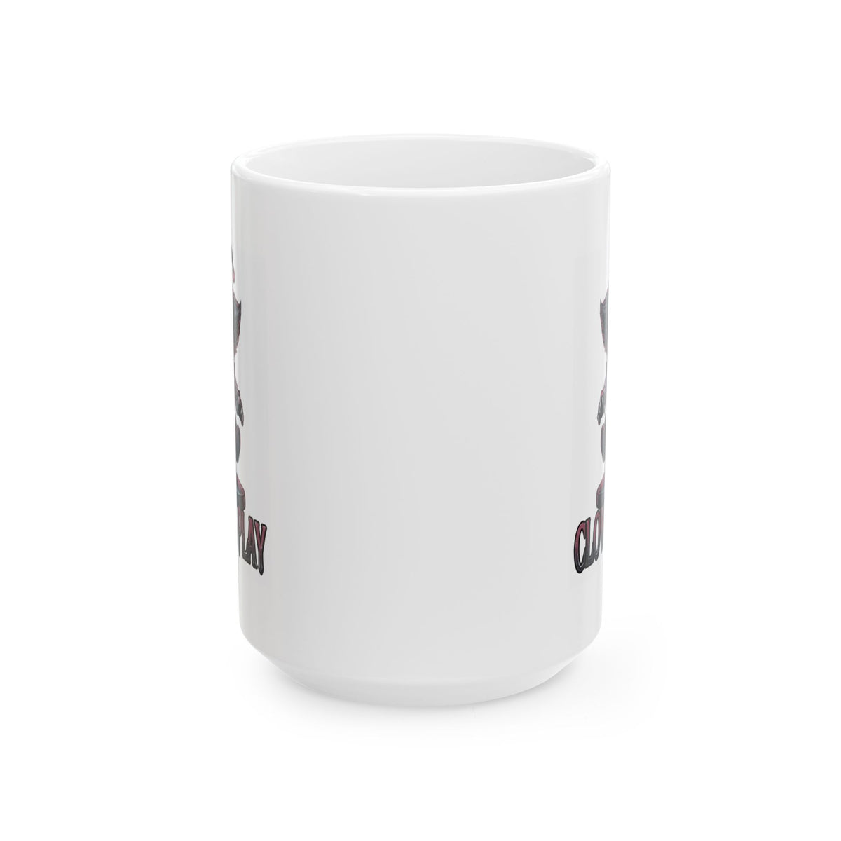 "Clown Play" White Ceramic Mug