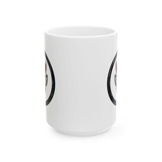 "Tallies to Hell" White Ceramic Mug — Graphic