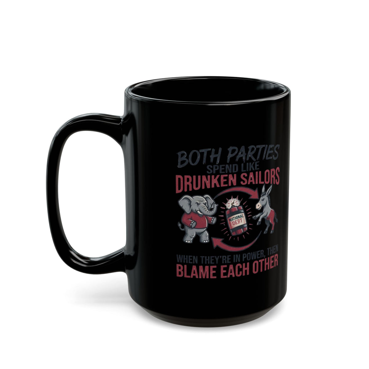 "Protest Series - Audit The Spending" Black Ceramic Mug