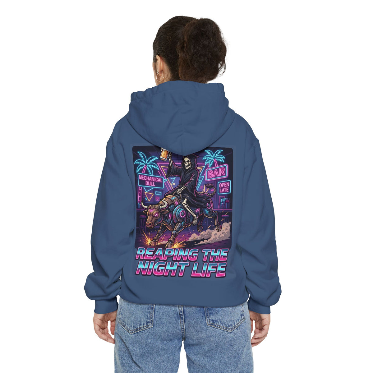 Color: True Navy | Reaping the Night Life Garment-Dyed Hoodie