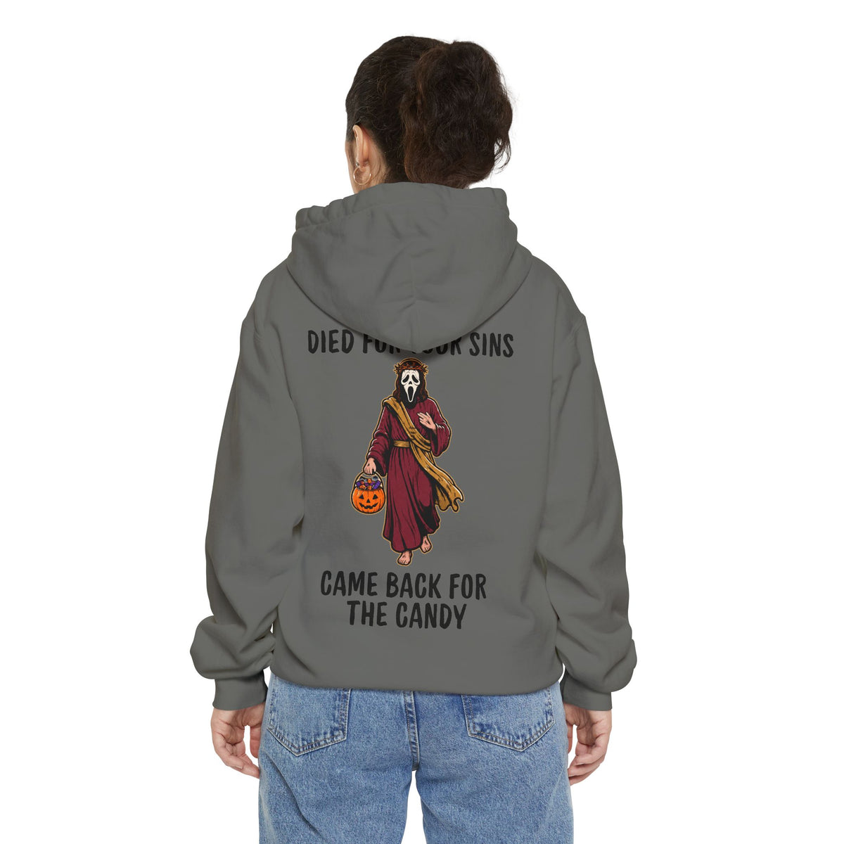 Color: Grey | Died for Your Sins, Came Back for the Candy Garment-Dyed Hoodie