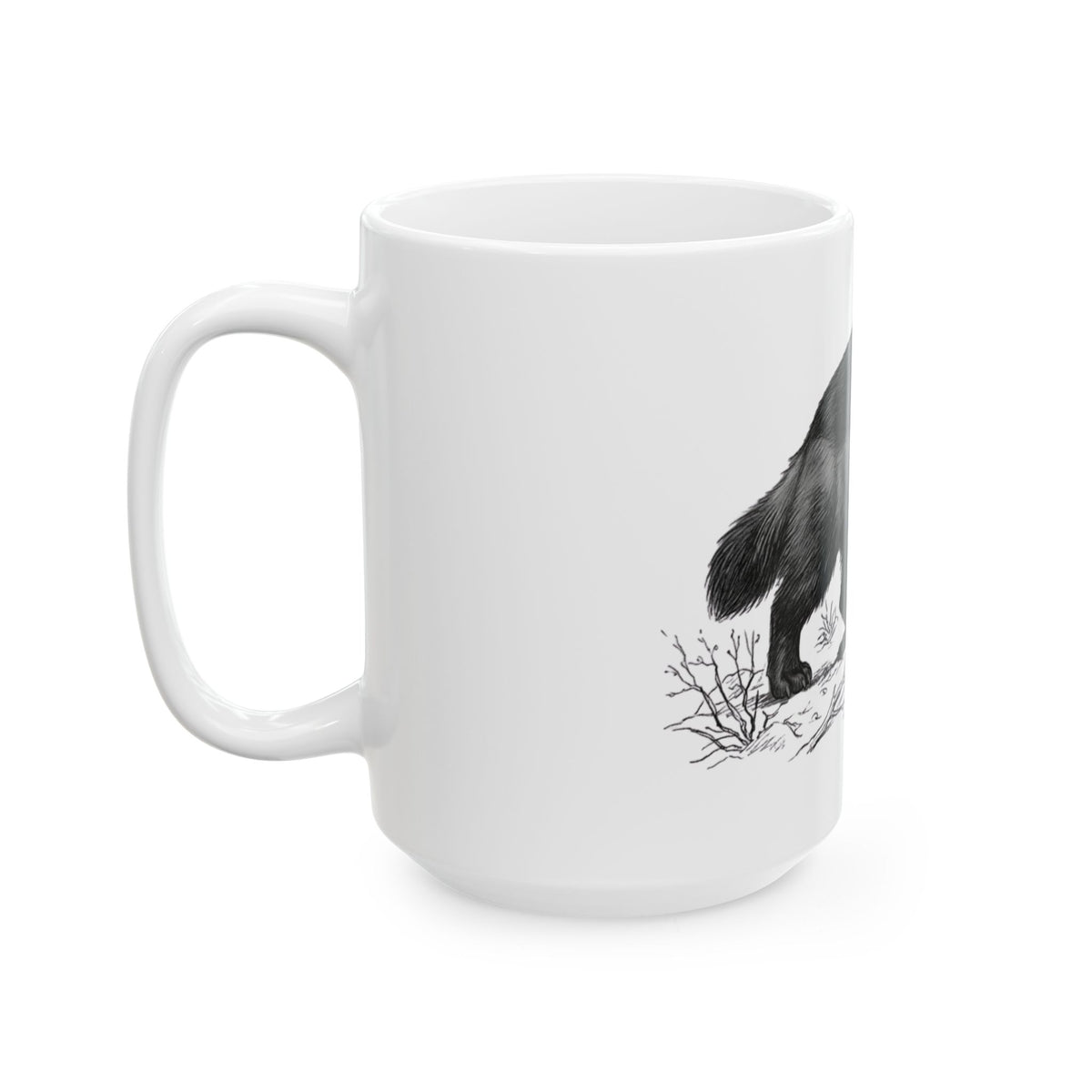 "Pencil Sketch Art Wolverine" White Ceramic Mug
