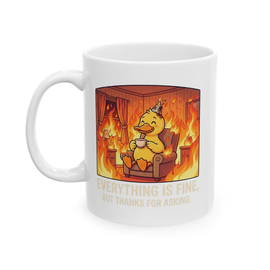 "Everything Is Okay" White Ceramic Mug