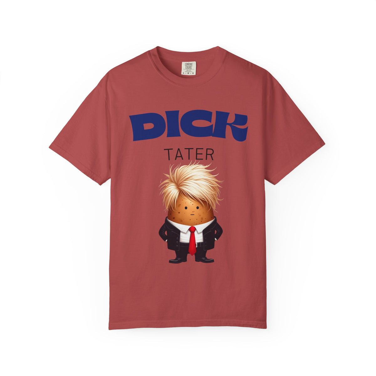 Color: Crimson | The Dick Tater (Executive Spud Edition) Unisex Garment-Dyed T-shirt