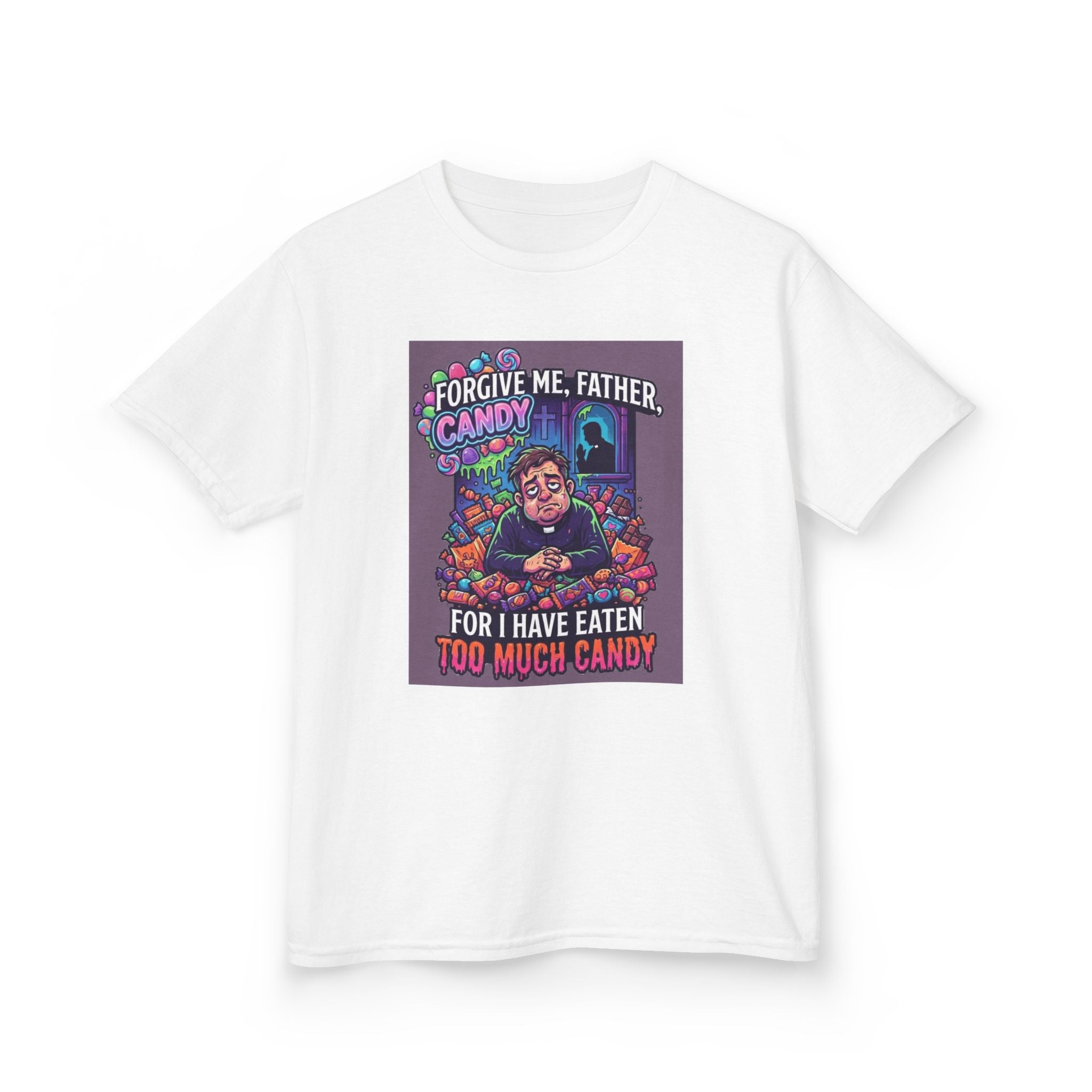"Forgive Me Father Too Much Candy" Kids Tee