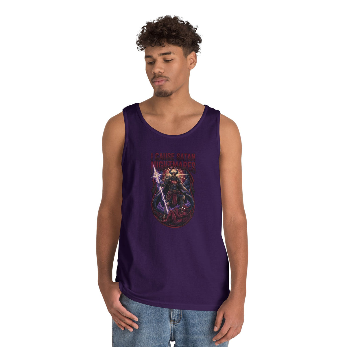 Color: Purple | I Cause Satan Nightmares Tank Top