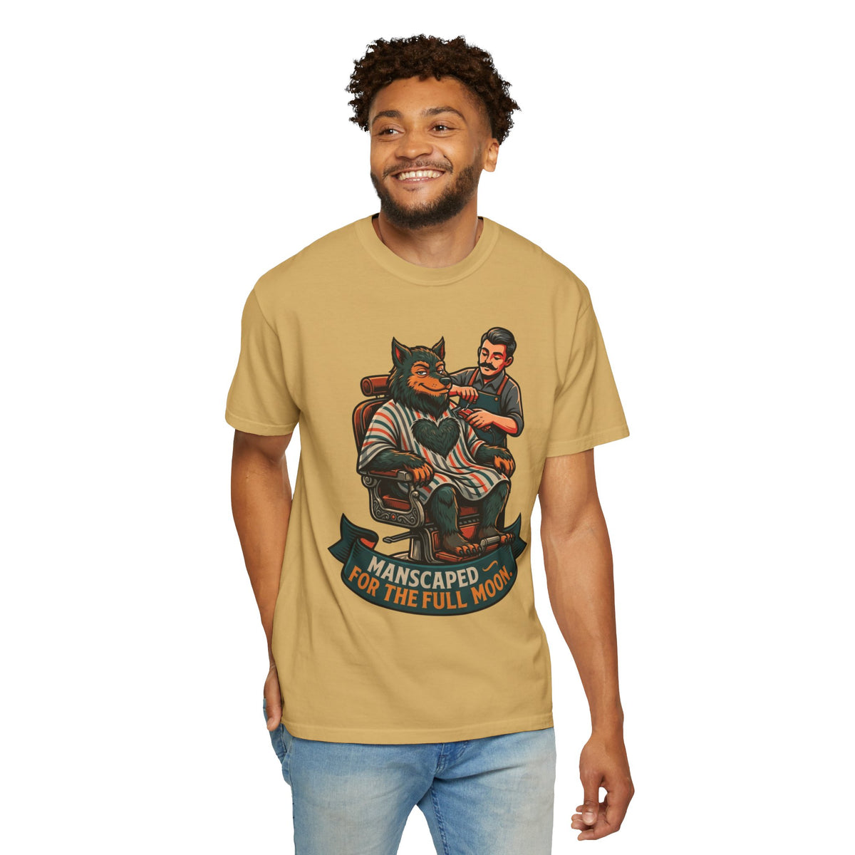 Color: Mustard | Manscaped for the Full Moon Unisex Garment-Dyed Tee