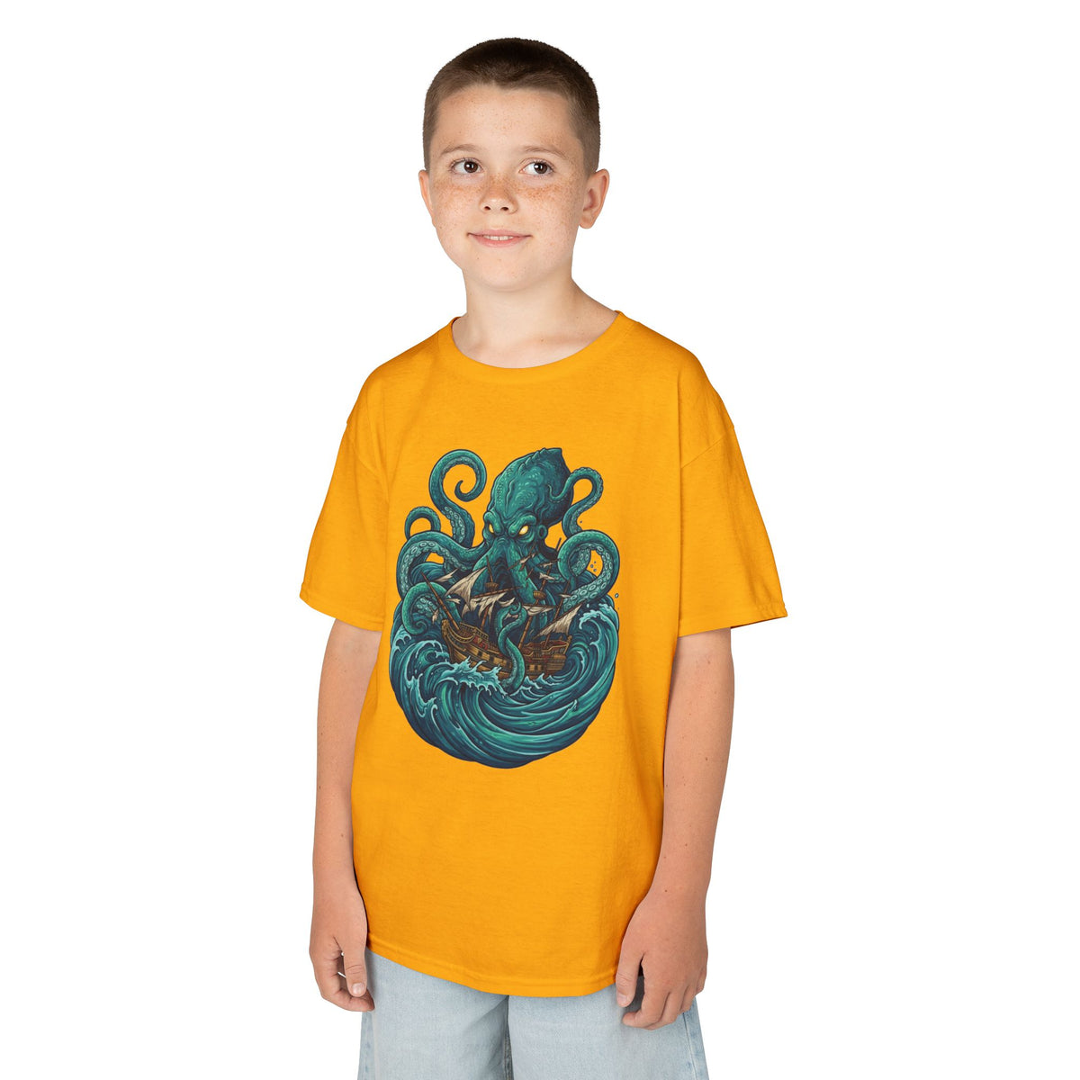 Color: Gold | The Kraken (Norse-Global Maritime) Kids Tee