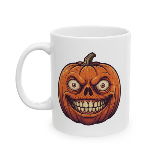 "The Hills Have Pumpkins" White Ceramic Mug — Graphic