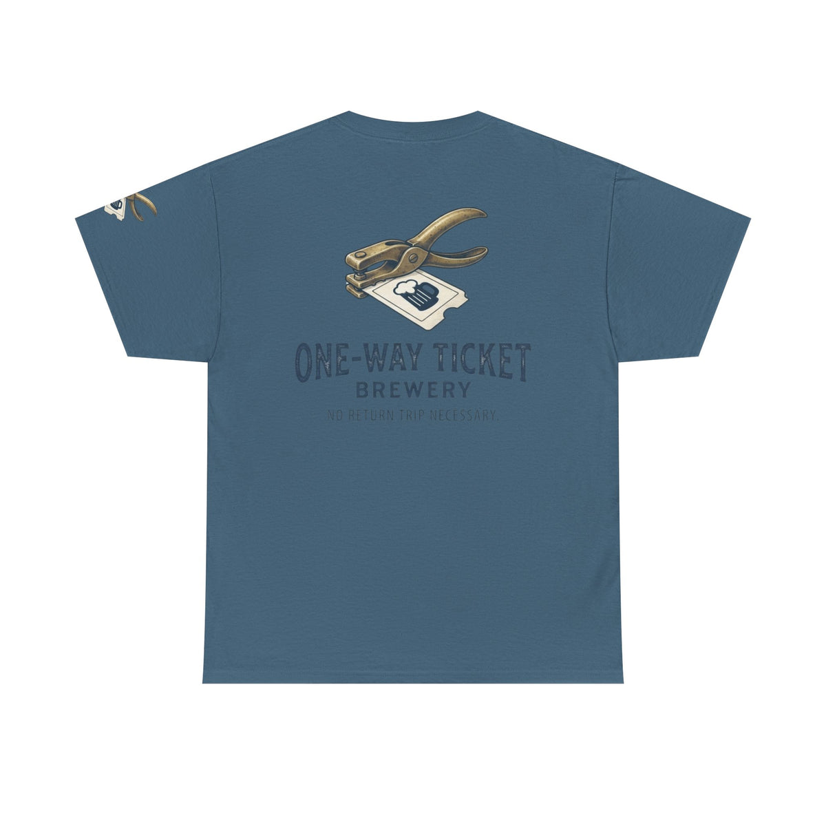 Color: Indigo Blue | One-Way Ticket Brewery Premium Graphic Tee