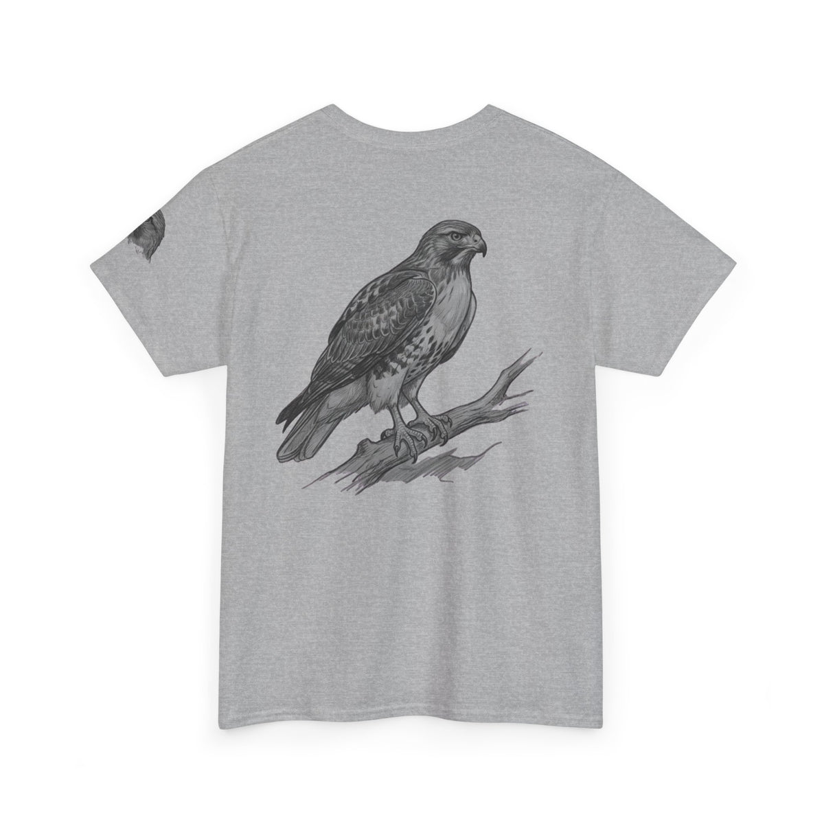 "Pencil Sketch Art Red-Tailed Hawk" Premium Graphic Tee