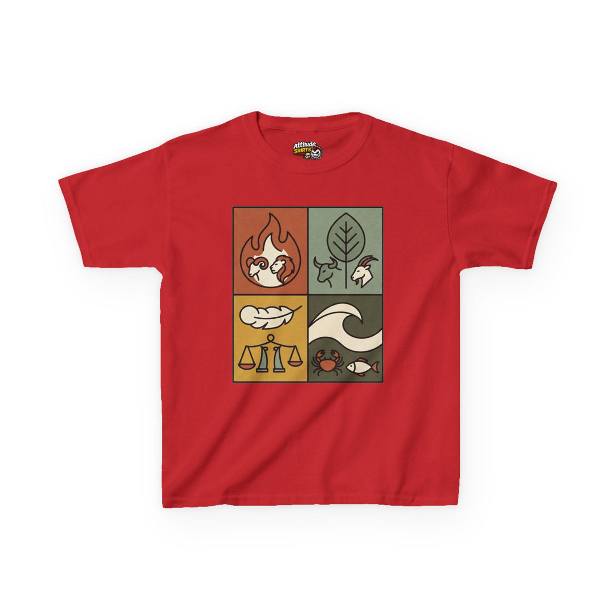 "Four Elements- Fire, Earth, Air, Water" Kids Tee