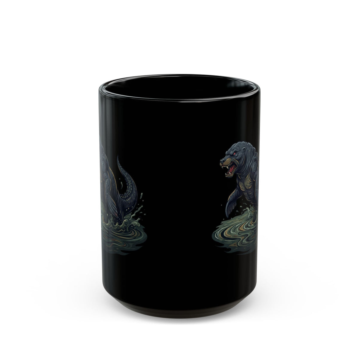 "Bunyip (Australian Aboriginal Mythology)" Black Ceramic Mug