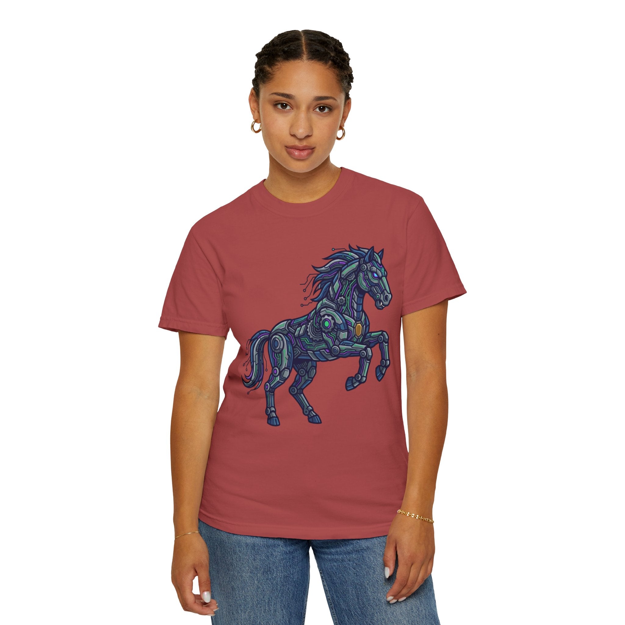 "Cyber Mustang" Unisex Garment-Dyed Tee