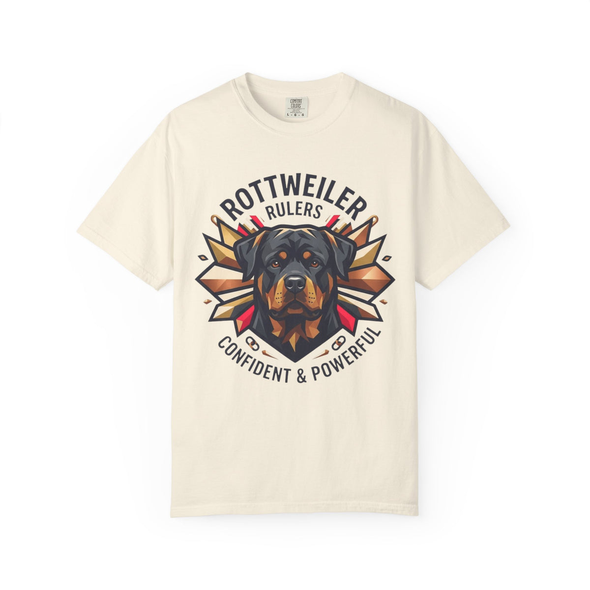 "Rottweiler Rulers Confident Powerful" Unisex Garment-Dyed Tee