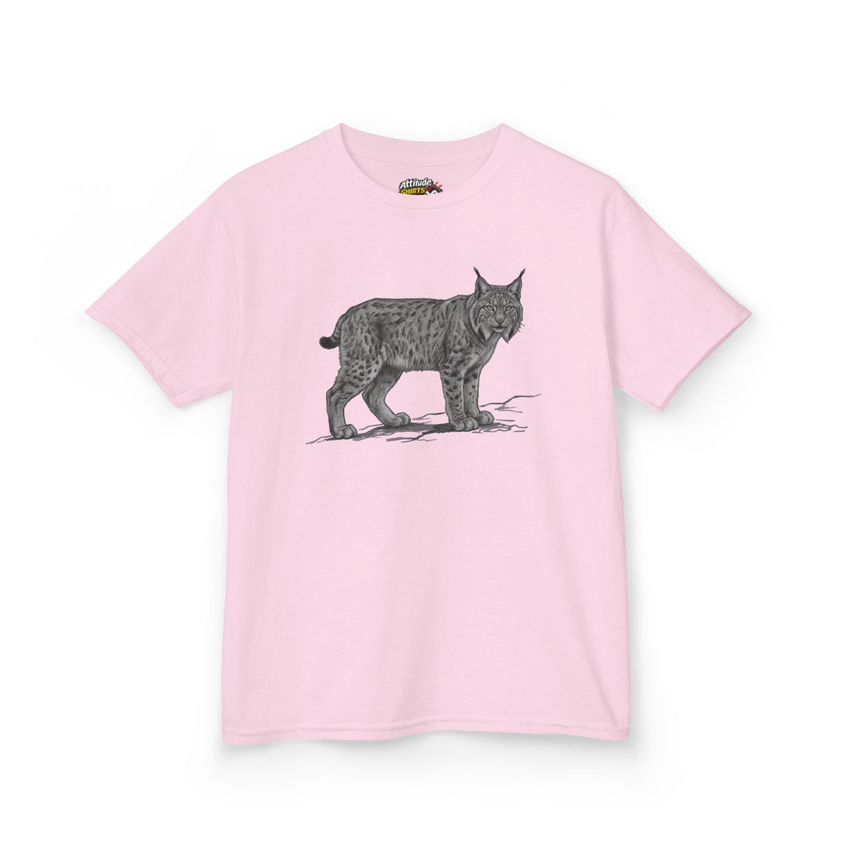 "Pencil Sketch Art Lynx" Kids Tee