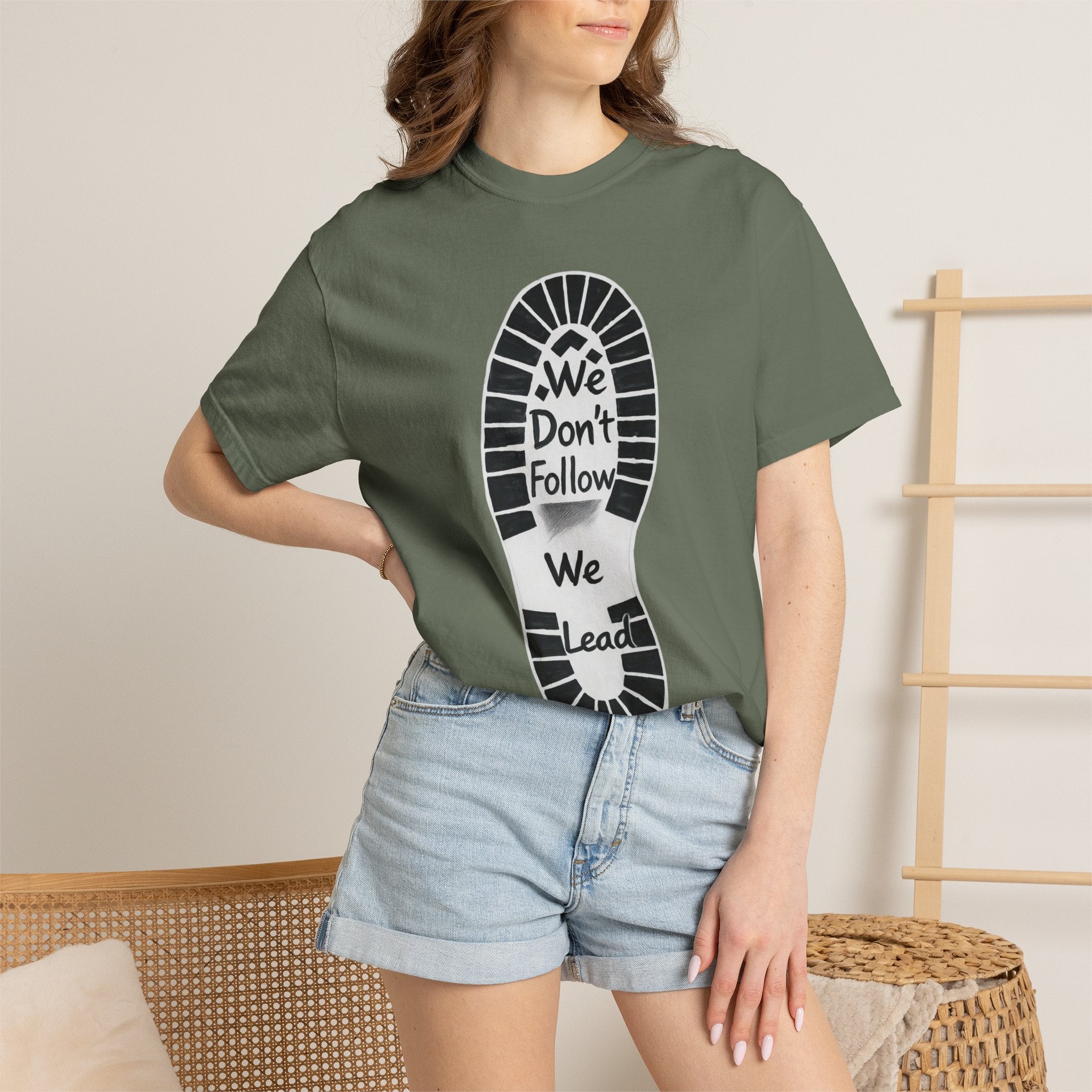 "We Don't Follow-We Lead" Unisex Garment-Dyed T-shirt