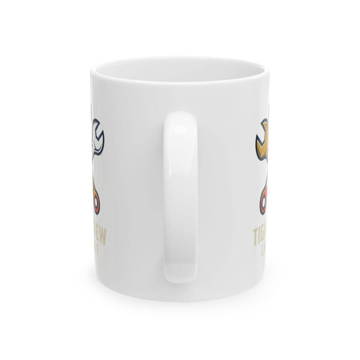 "Tight Screw and a Loose Nut" White Ceramic Mug — Graphic