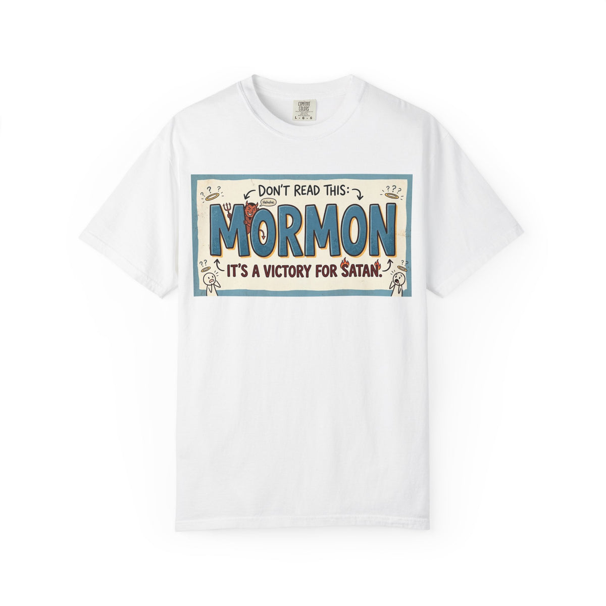 Color: White | Victory for Satan T-Shirt Unisex Garment-Dyed T-shirt