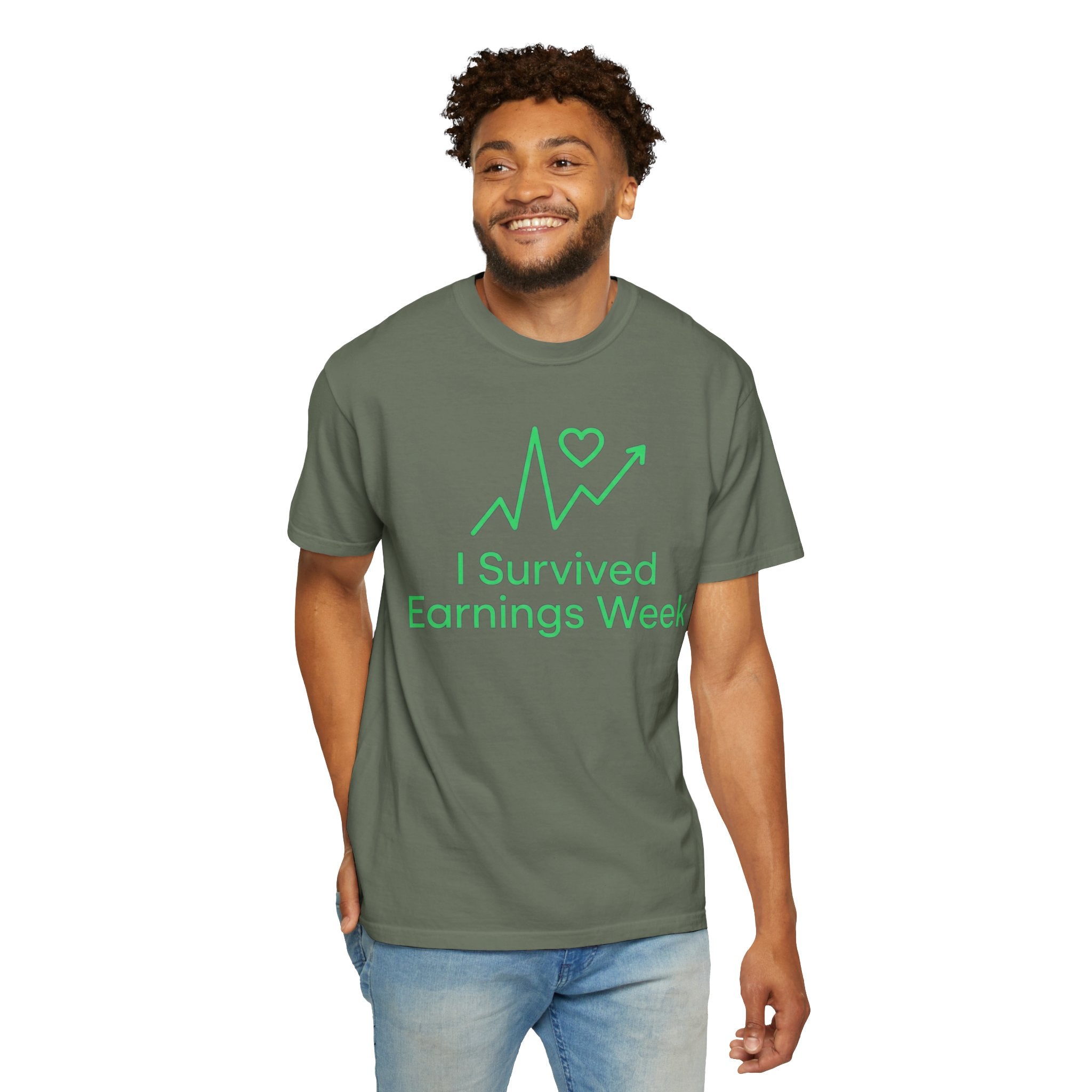 "I Survived Earnings Week" Unisex Garment-Dyed Tee
