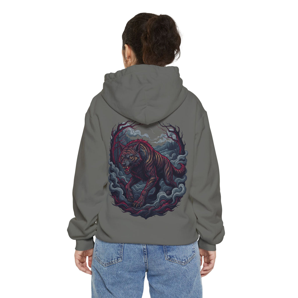 Color: Grey | The Beast of Gévaudan (France) Garment-Dyed Hoodie