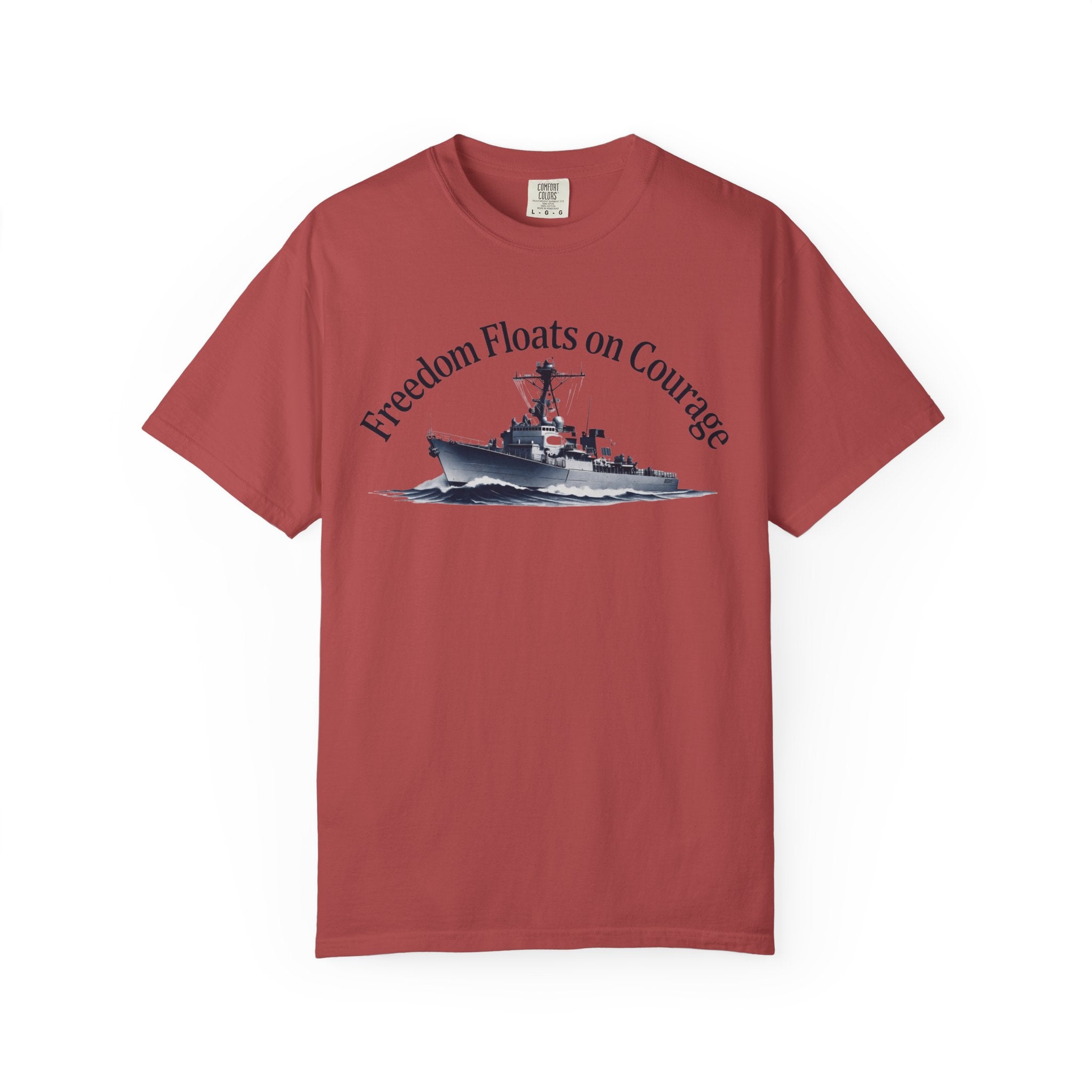 "Freedom Floats on Courage" Unisex Garment-Dyed T-shirt