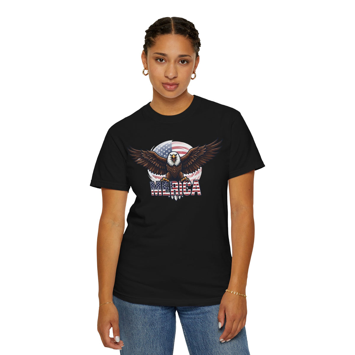 Color: Black | Merica Unisex Garment-Dyed Tee