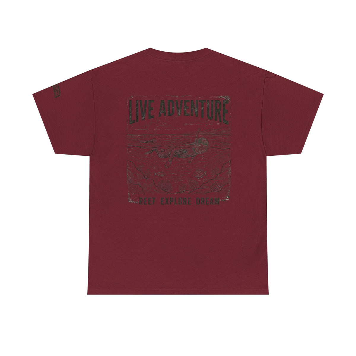 Color: Garnet | Live Adventure Surfing Premium Graphic Tee