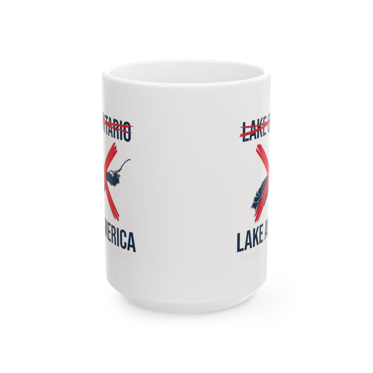 "Lake America" White Ceramic Mug