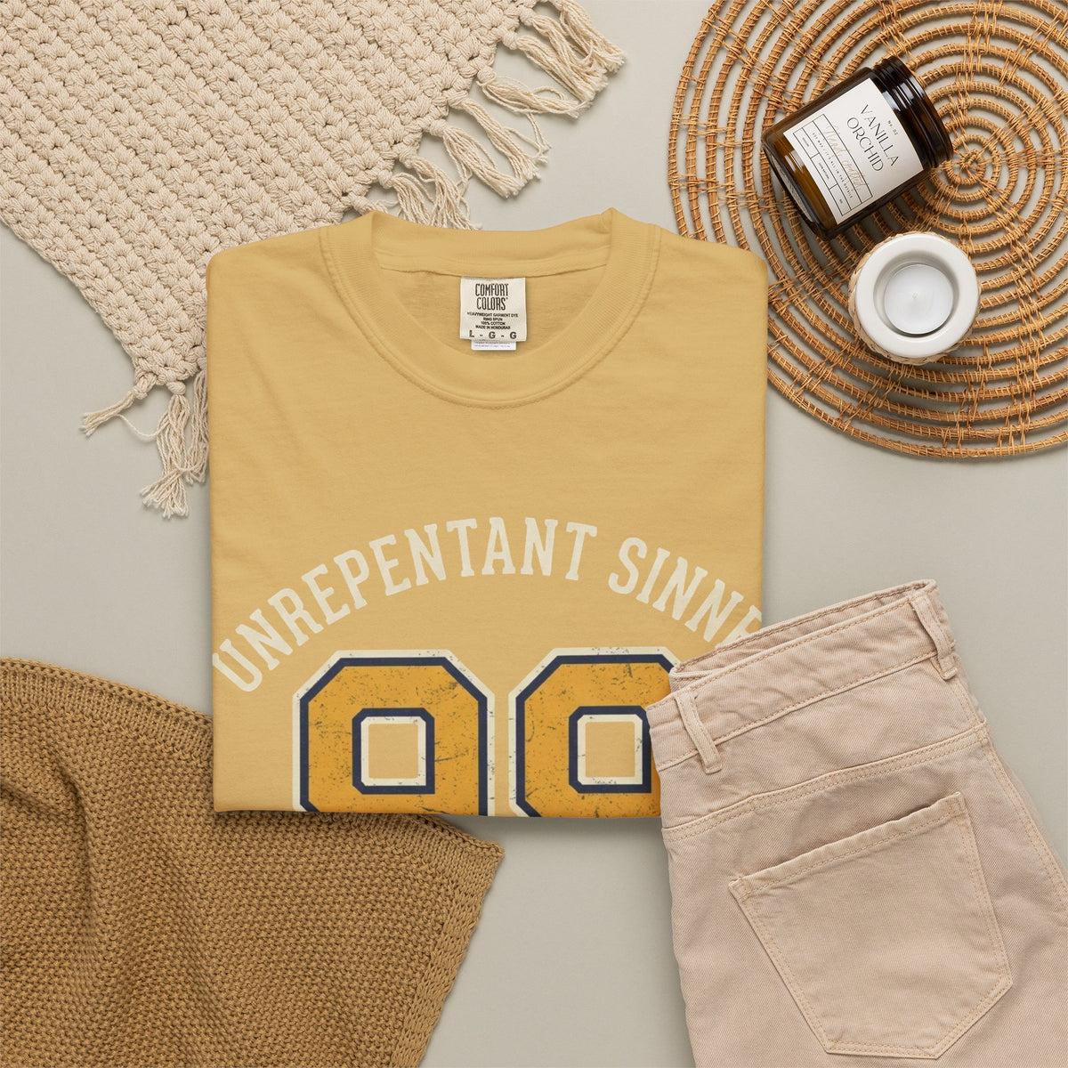 "Good Book Series 99 Unrepentant Sinner" Unisex Garment-Dyed Tee